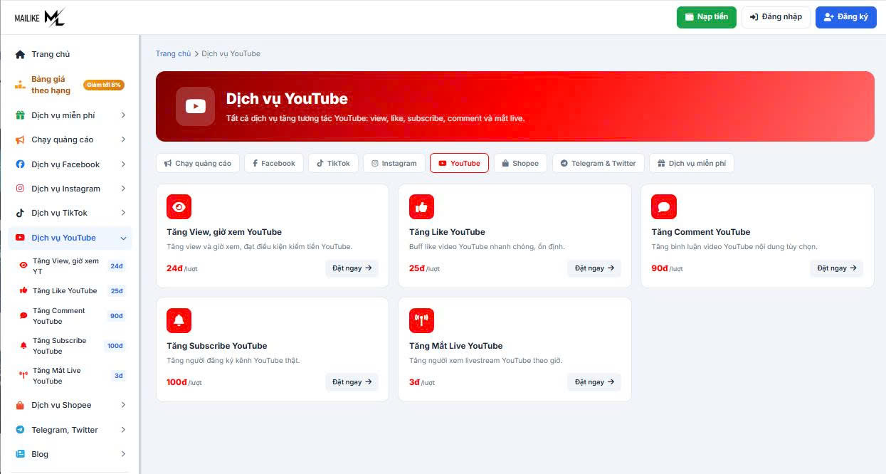Cách chủ động tăng like cho kênh Youtube