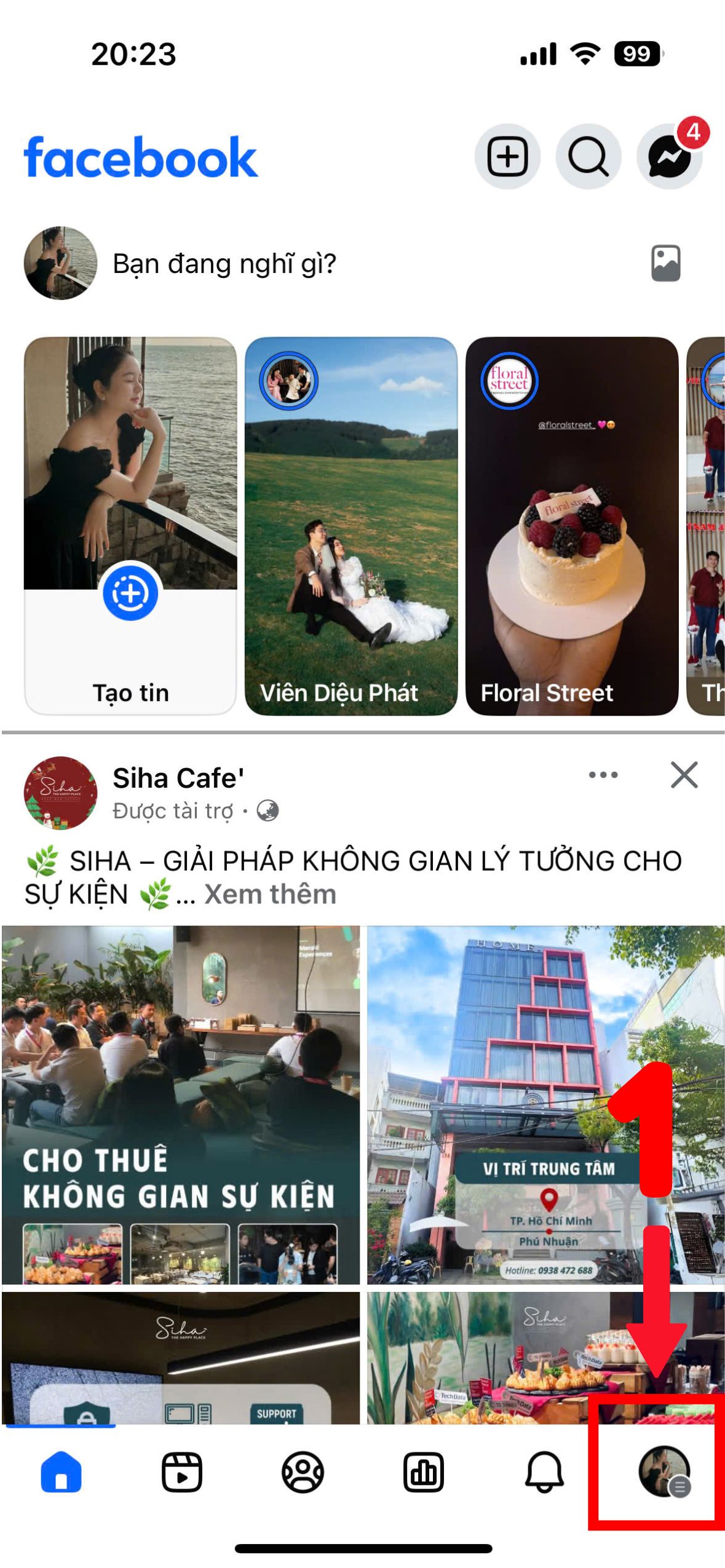 cách bật người theo dõi trên facebook bằng điện thoại
