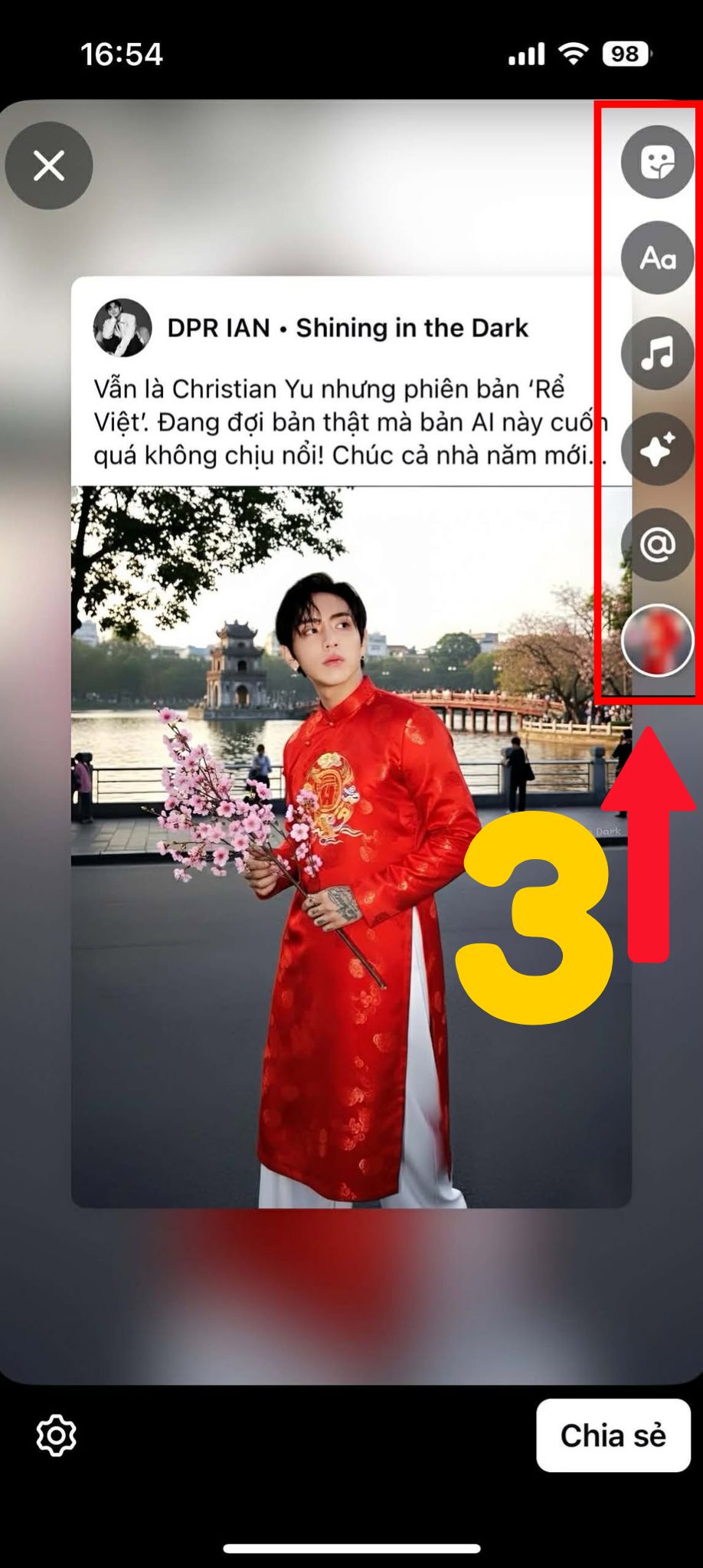 Tùy chỉnh trên story facebook