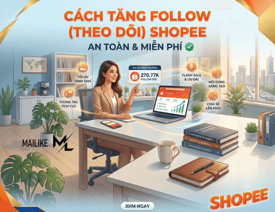 Cách Tăng follow Shopee