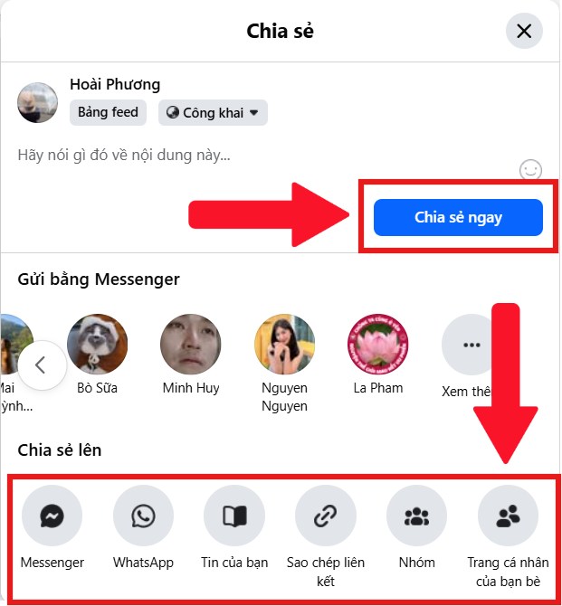 Các chế độ chia sẻ bài viết trên Facebook phiên bản 2026