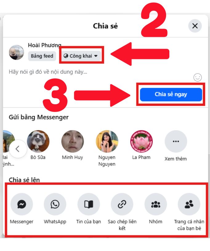 Cách chia sẻ nhanh trên facebook