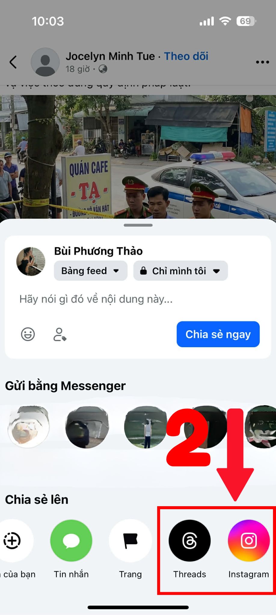 Cách gửi tin nhắn trên facebook qua ứng dụng khác