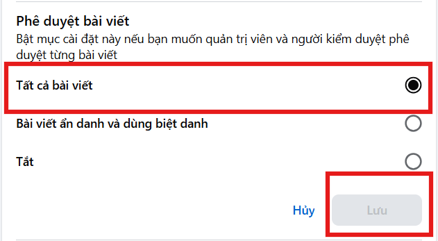 Cách bật phê duyệt bài viết nhóm facebook bằng máy tính - bước 3