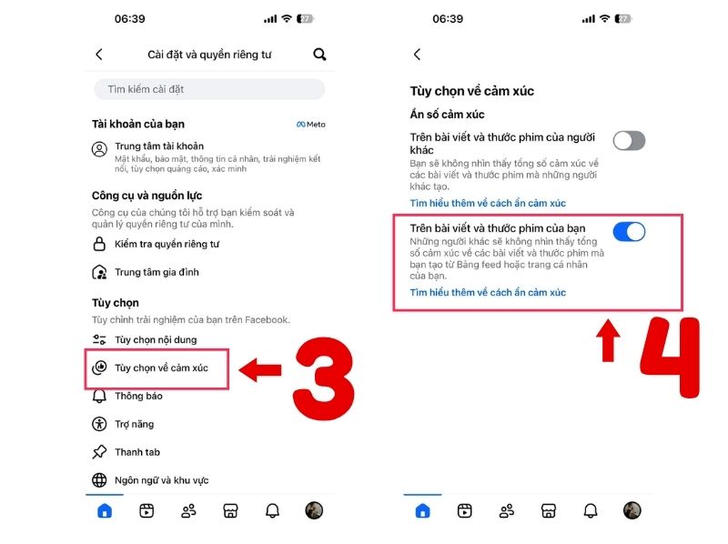 ẩn lượt like trên fb
