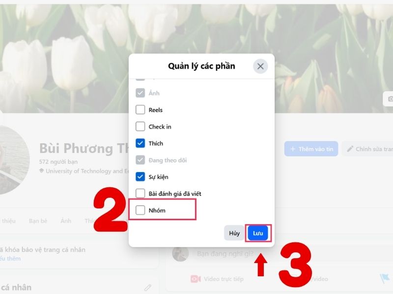 cách ẩn nhóm trên fb