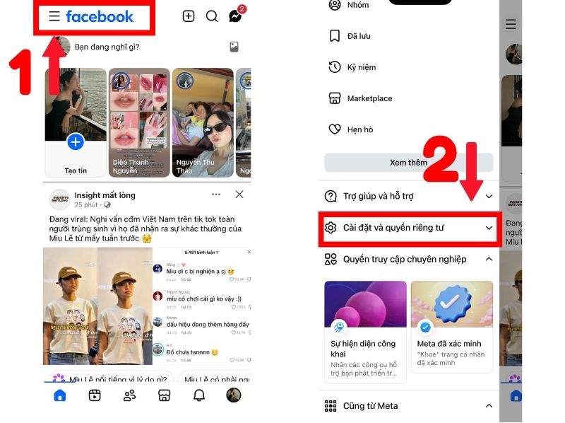 cách tắt âm thanh like FB trên điện thoại