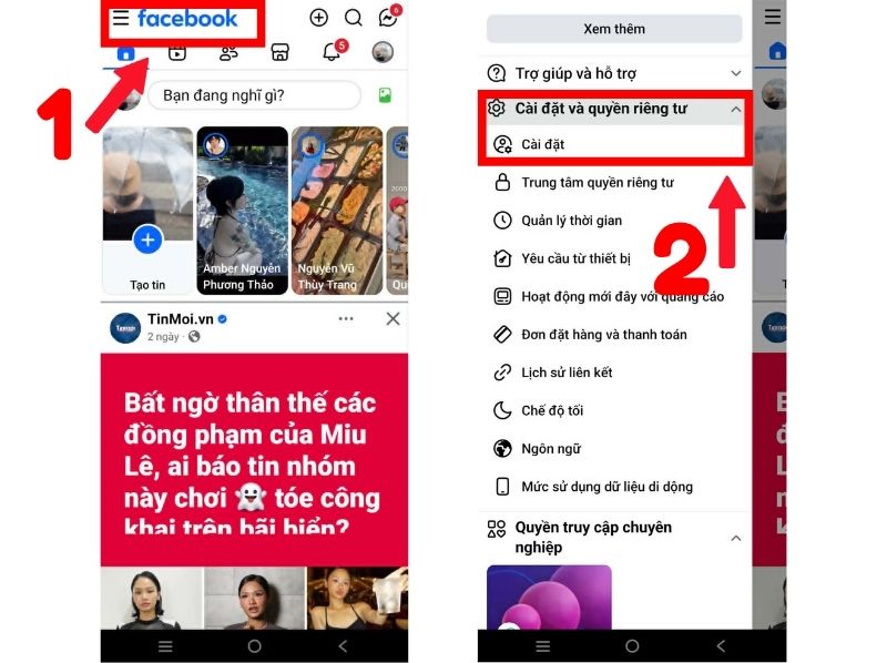 cách tắt âm thanh like FB trên điện thoại