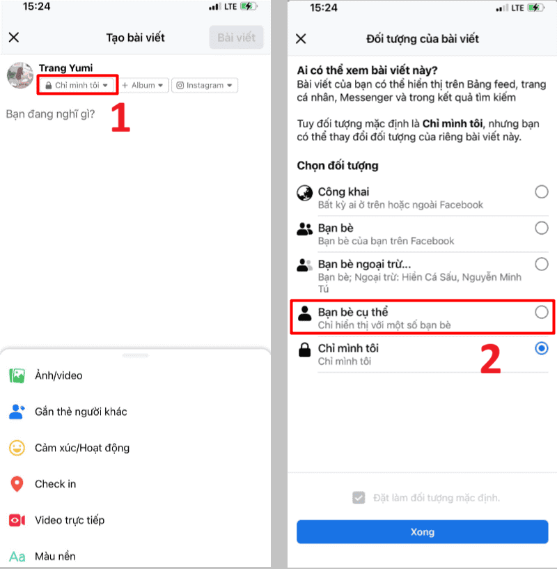 Cách chia sẻ bài viết trên facebook cho 1 người cụ thể