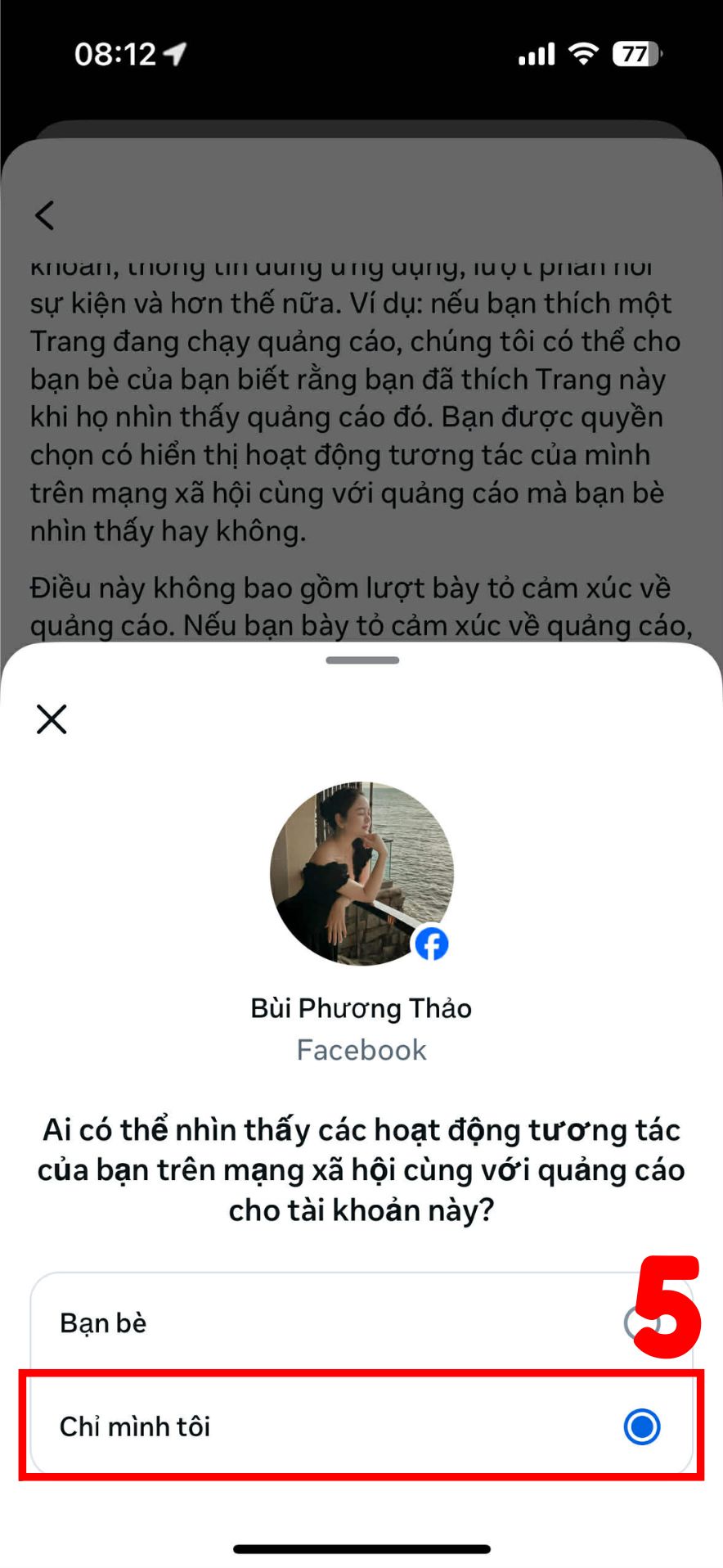 Chuyển chế độ Công khai sang Chỉ mình tôi