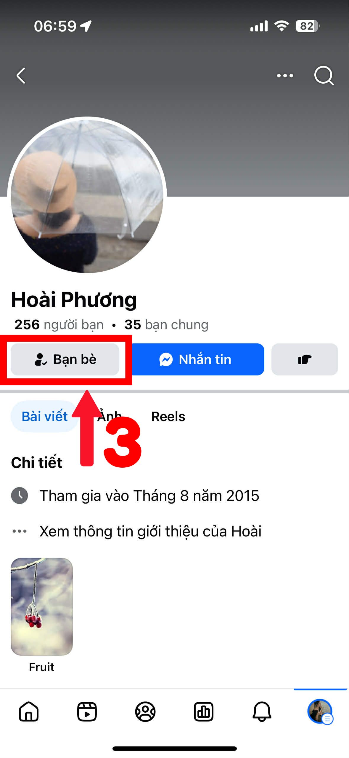 Ấn chọn vào ô Bạn bè để điều chỉnh
