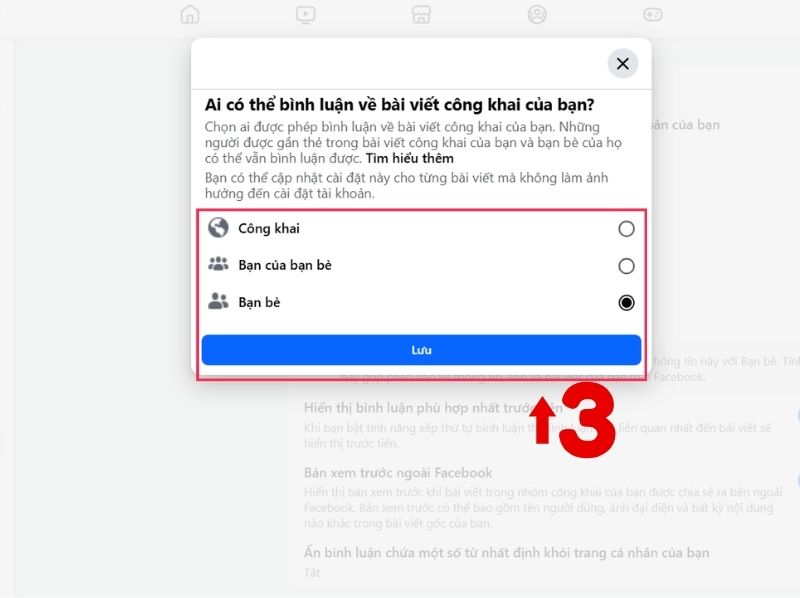 Cách khóa bình luận Facebook