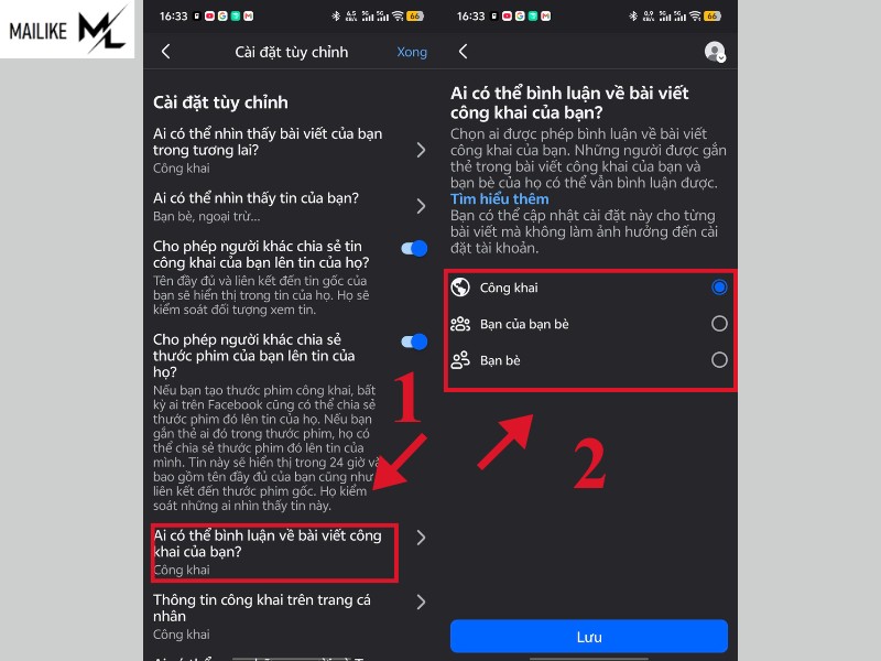 không cho người lạ bình luận facebook