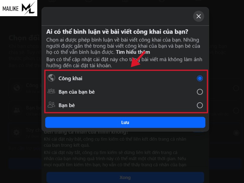không cho người lạ bình luận facebook
