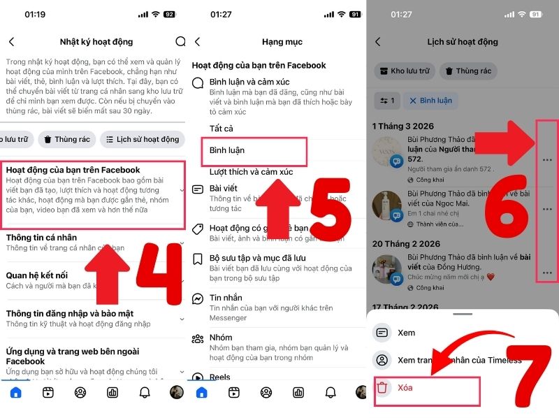 Cách xóa tất cả bình luận của mình trên Facebook