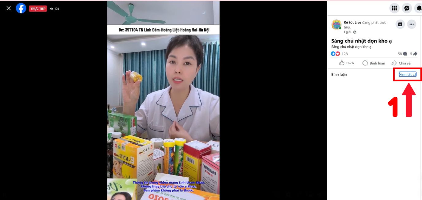 Bình luận bị ẩn trên máy tính