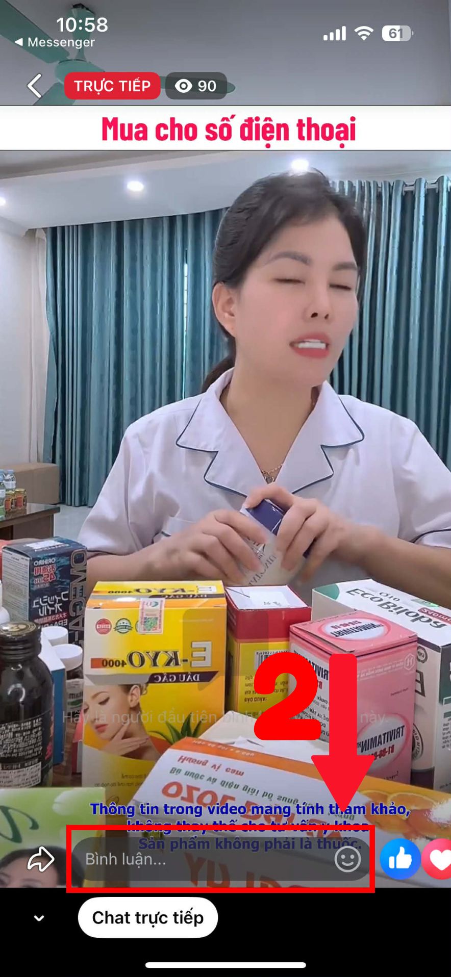 Bình luận hiển thị trên điện thoại