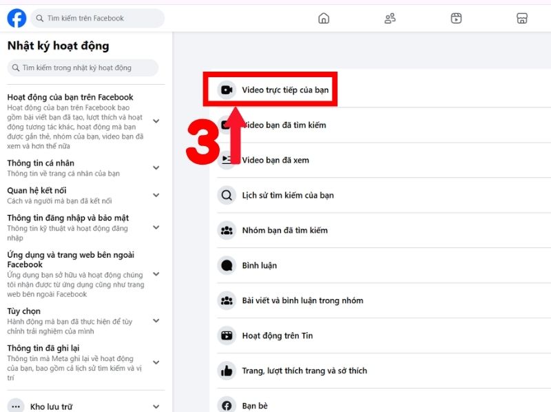 Cách khôi phục livestream đã xóa trên fb