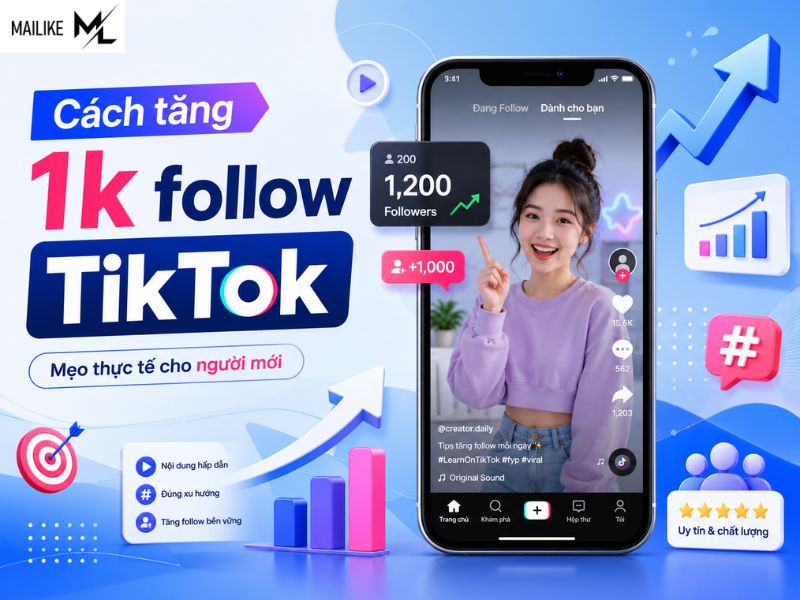 Cách tăng 1k follow tiktok