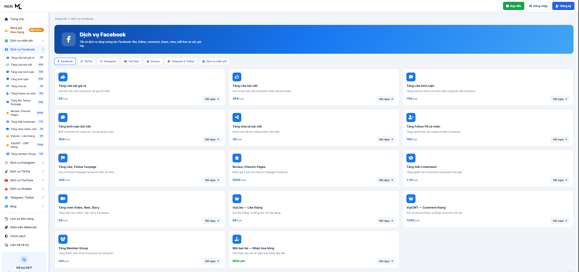 Cách tăng like Facebook hiệu quả tại Mailike.xyz