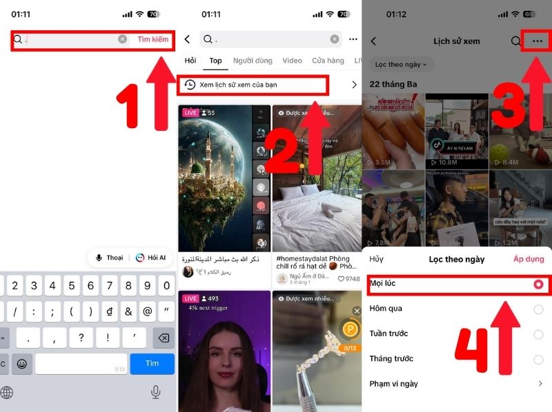 cách xem lại video đã xem trên Tiktok