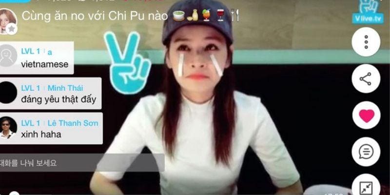 V Live cho phép người dùng chia sẻ livestream