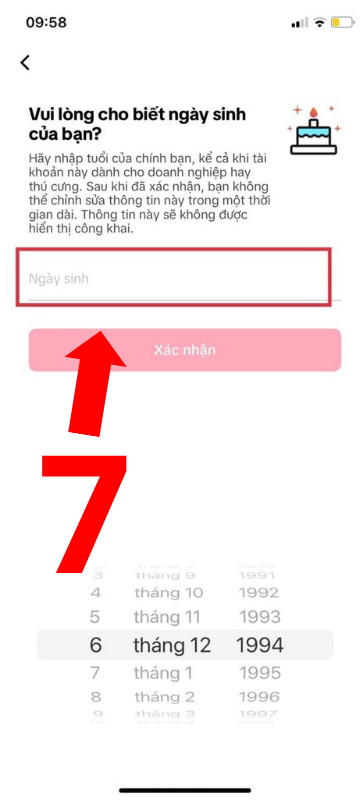 Thay đổi ngày sinh 
