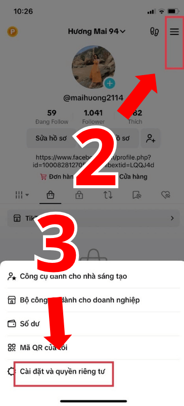 Vào cài đặt và quyền riêng tư