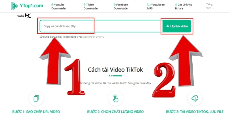 Tải video Tiktok không logo bằng Ytop1