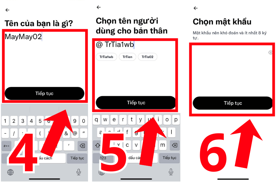 Nhập thông tin tài khoản