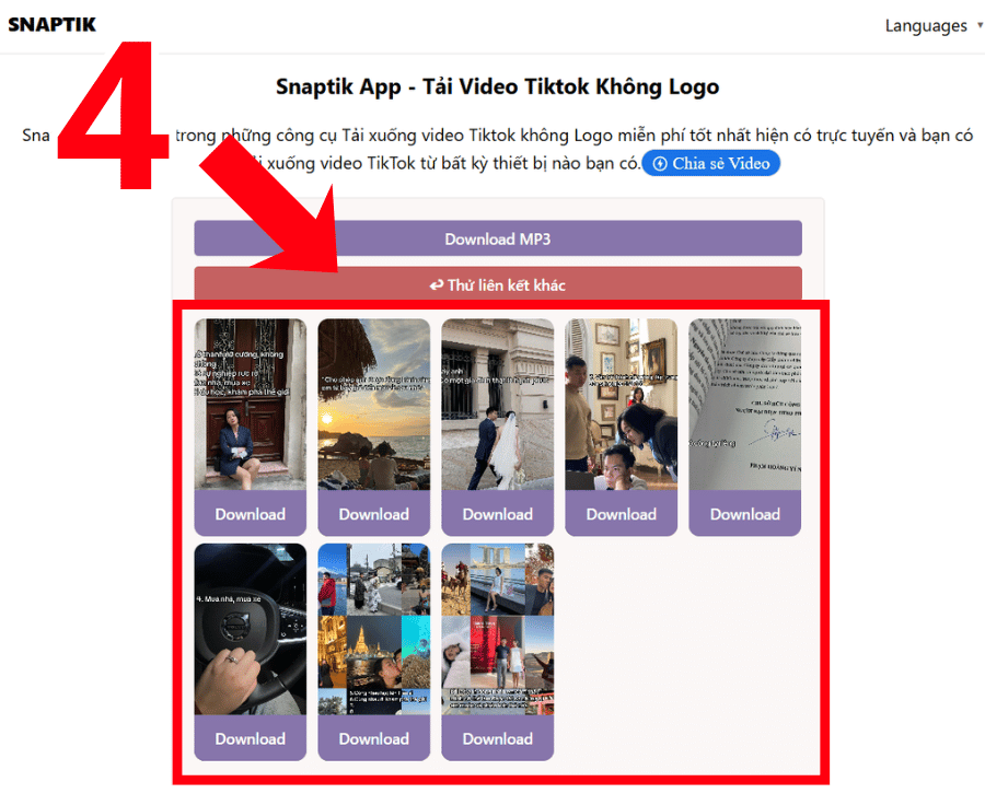 Lưu ảnh trên TikTok về
