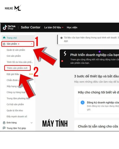 Tìm kiếm khu vực chứa sản phẩm để thêm sản phẩm mới