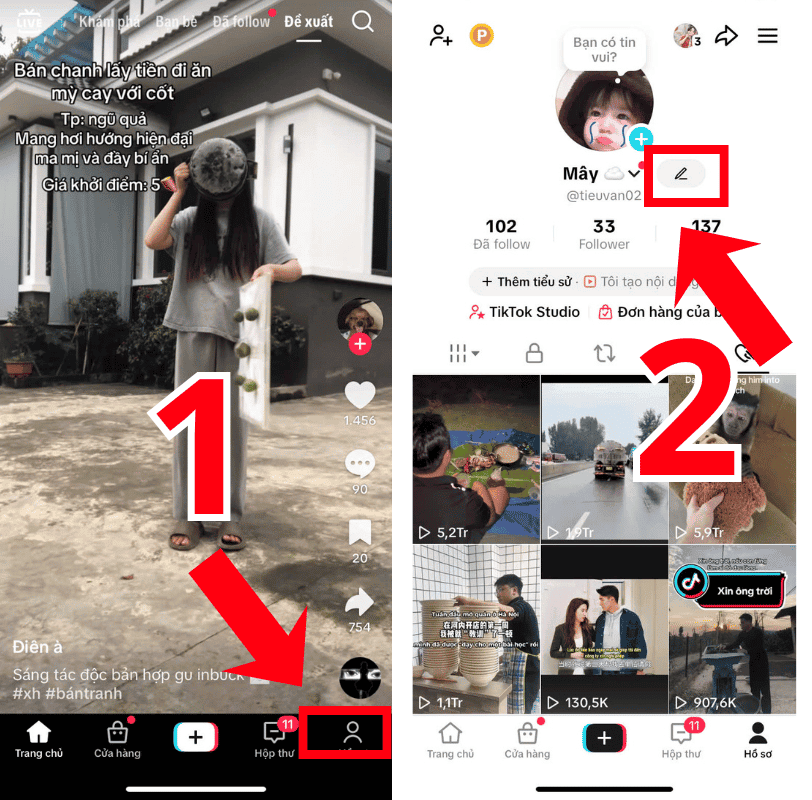 Chỉnh sửa hồ sơ TikTok
