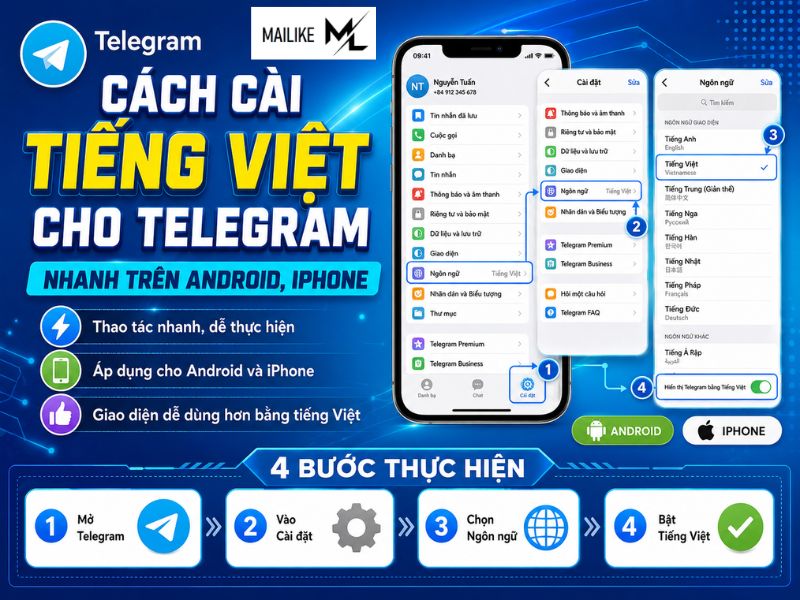 Cài Tiếng Việt Cho Telegram Trên Điện Thoại
