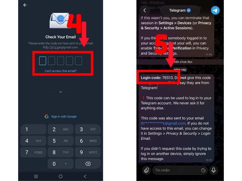 đăng nhập 1 tài khoản telegram trên 2 đt
