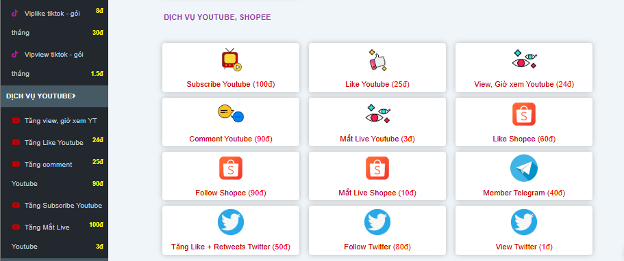 Mailike cung cấp các gói follow/sub – like/tim – view – comment – share – mắt livestream