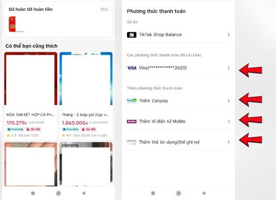 Tổng hợp các hình thức thanh toán TikTok Shop phổ biến
