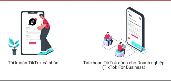 Trên TikTok, bạn có thể chọn Tài khoản cá nhân, Tài khoản doanh nghiệp