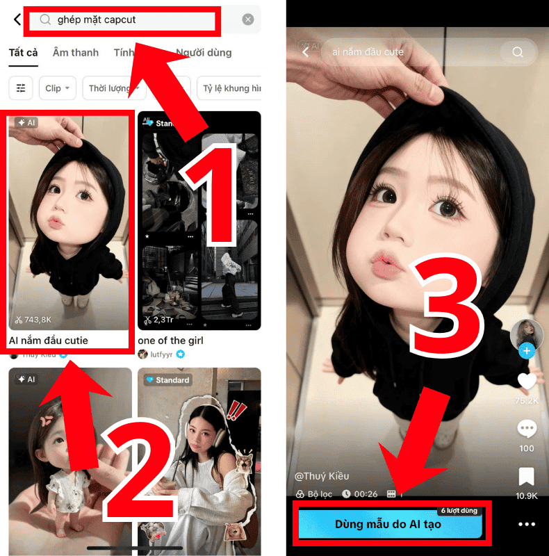 Cách ghép mặt vào video trên TikTok bằng Capcut
