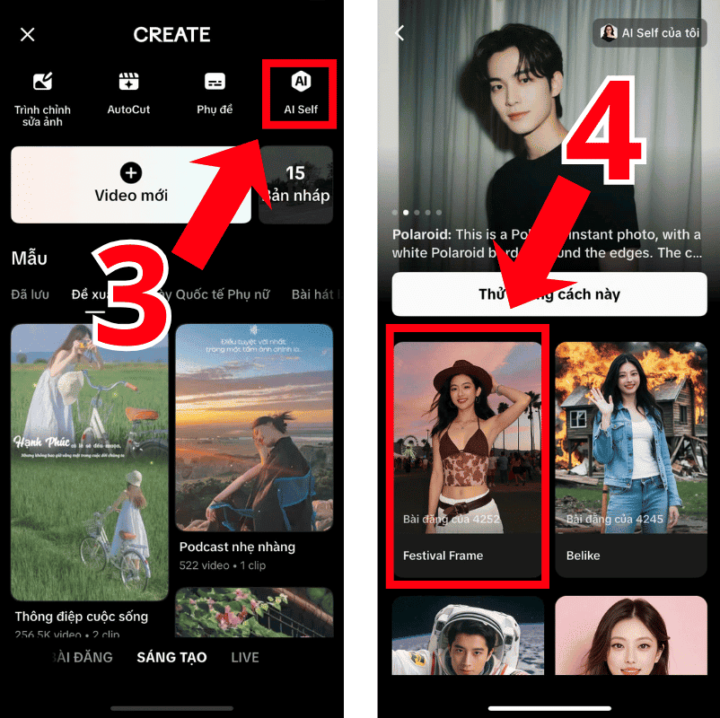 Tạo video bằng AI Self