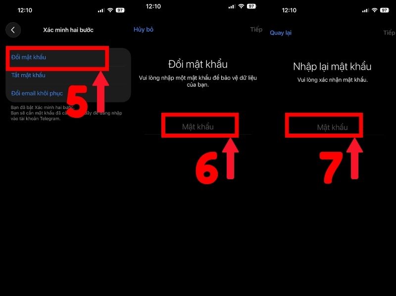 cách đổi mật khẩu telegram
