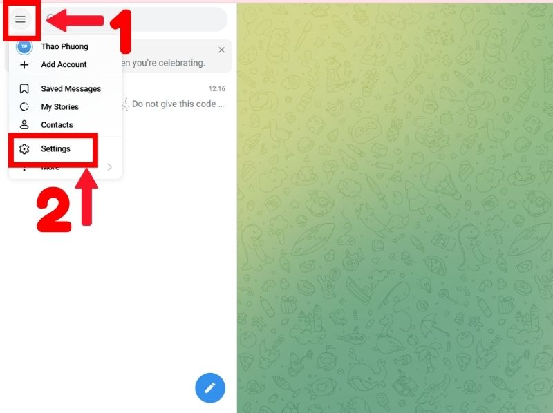 cách đổi mật khẩu telegram