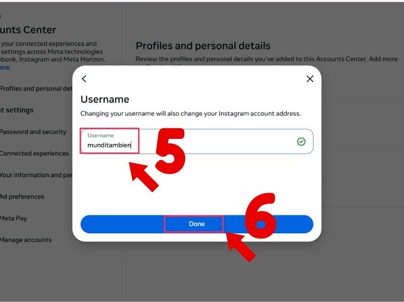 cách đổi tên Instagram