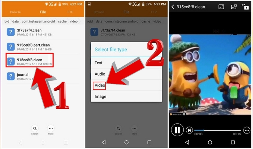Sử dụng bộ nhớ cache để lưu video Instagram
