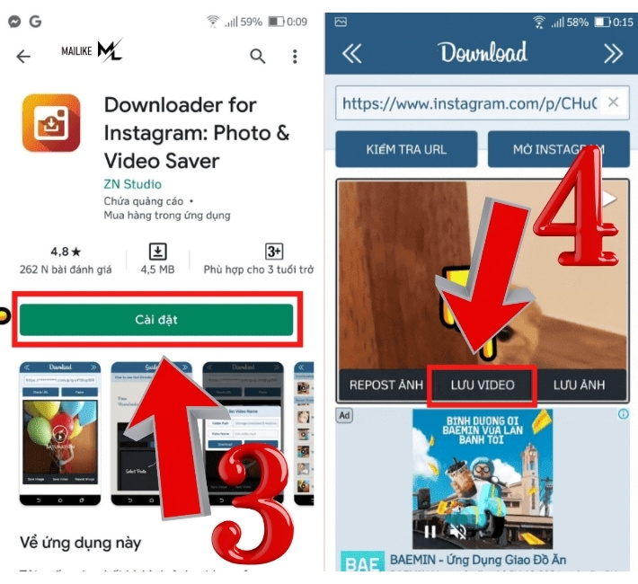 Cách lưu video trên Instagram trên Android là Sử dụng ứng dụng của bên thứ ba
