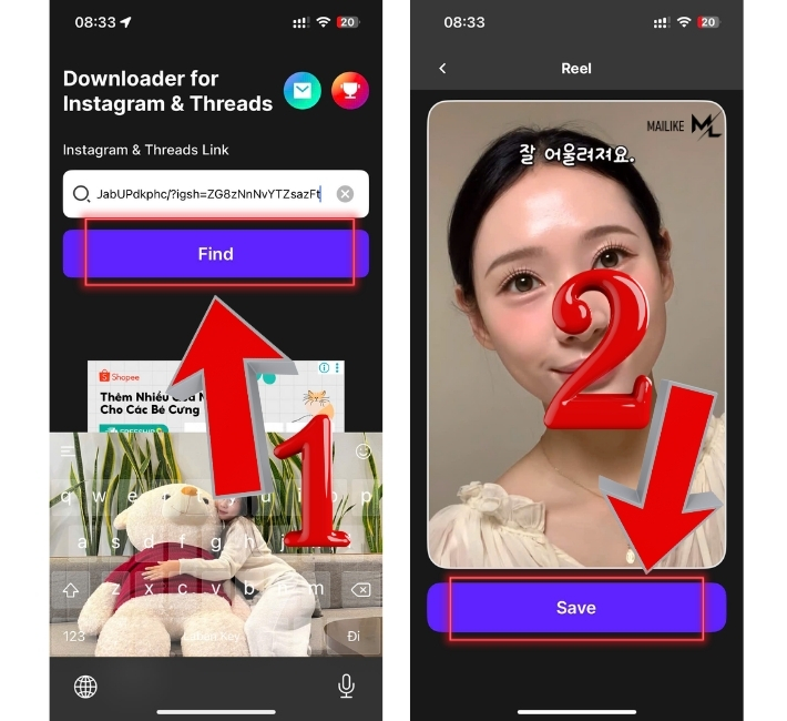 Cách lưu video trên Instagram qua ứng dụng Instadp
