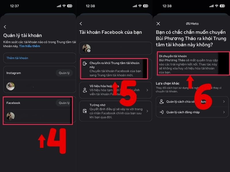 cách tắt liên kết instagram với facebook