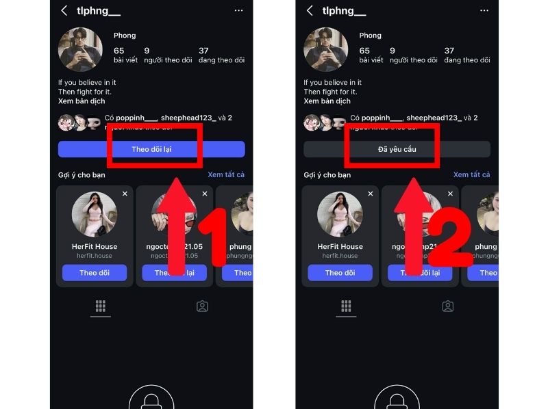 cách theo dõi tài khoản riêng tư instagram