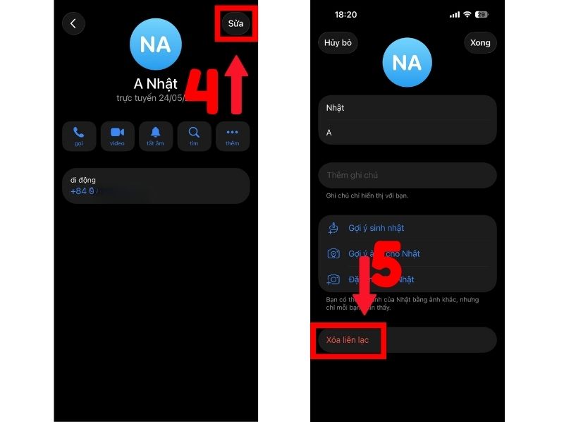 cách xóa danh bạ trên telegram