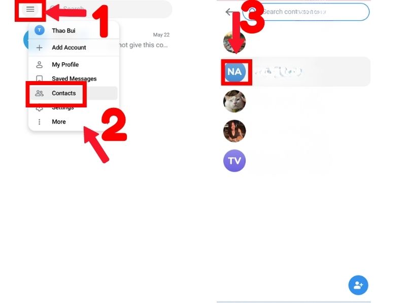 cách xóa danh bạ trên telegram